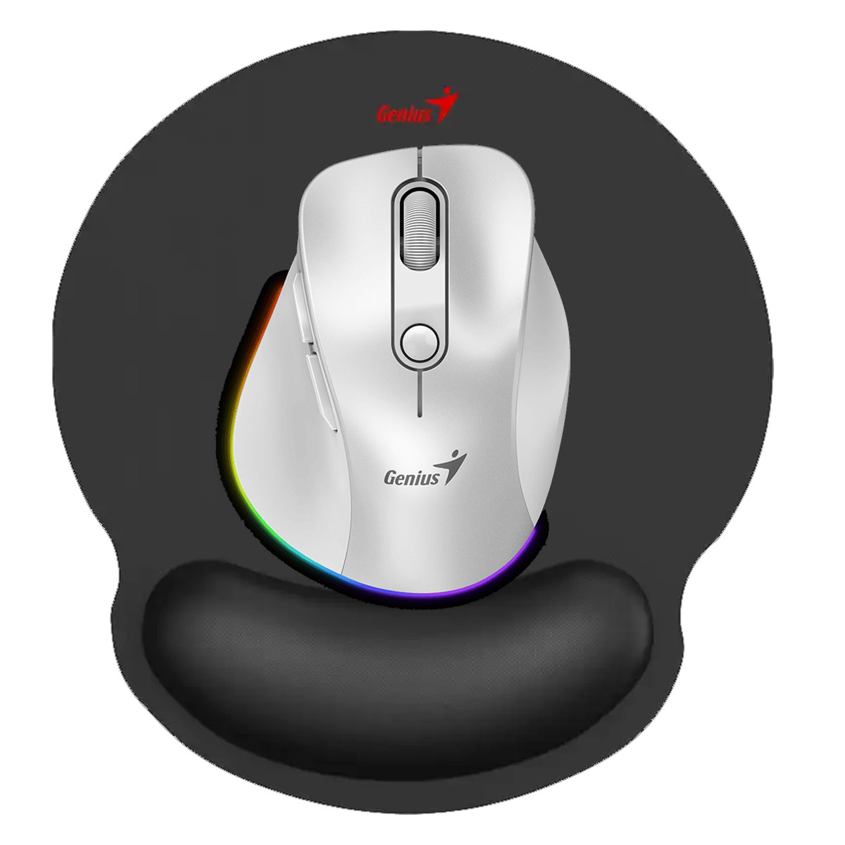 KIT MOUSE 9000S BLANCO Y PAD MOUSE GENIUS G-WMP 100 C/DESCANSADOR - 1