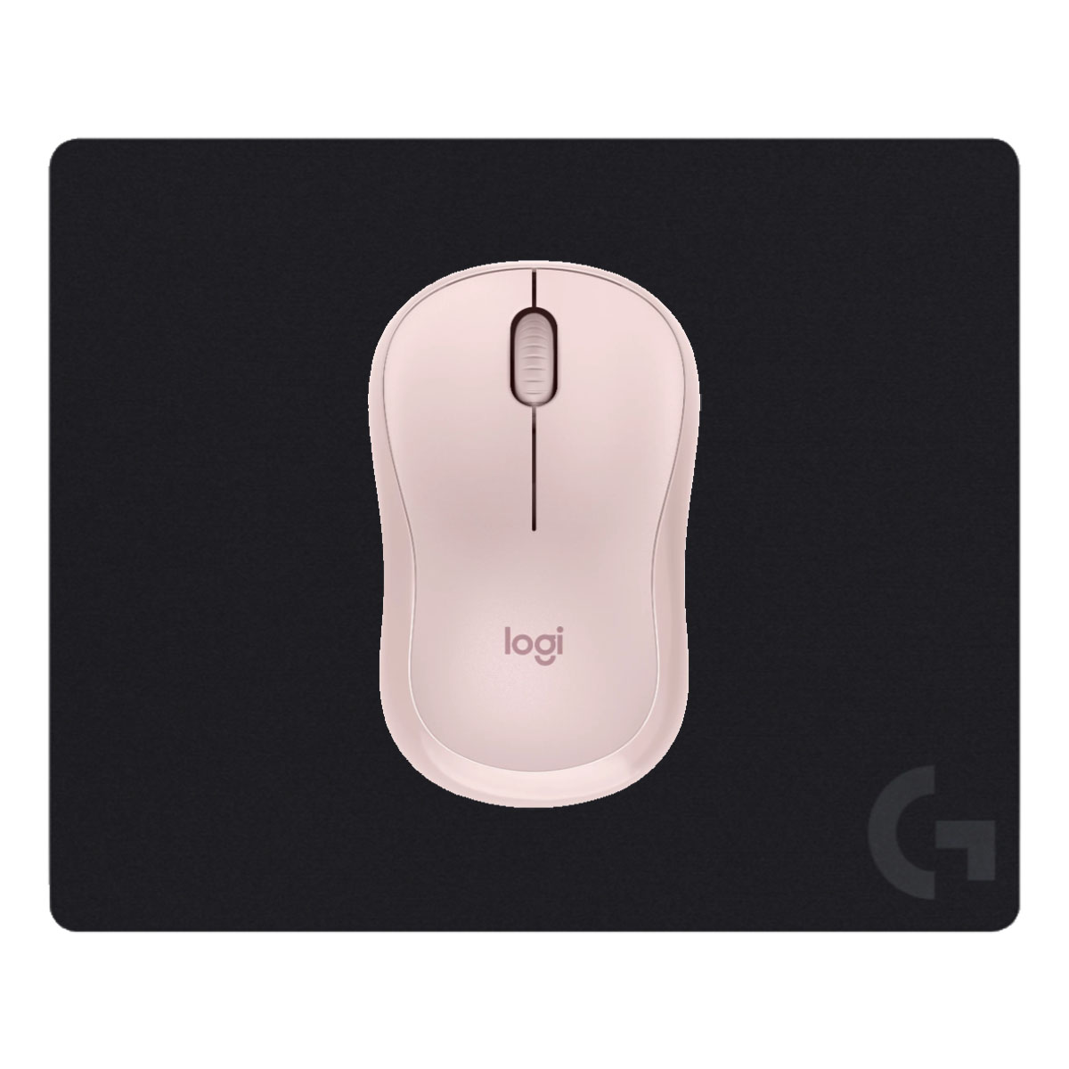 KIT LOGITECH MOUSE M240 ROSADO Y PAD MOUSE G240 NEGRO - 1