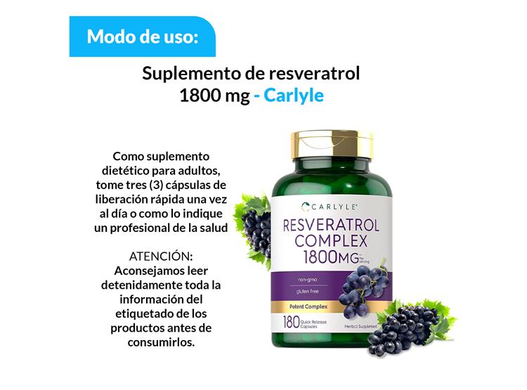 2 SUPLEMENTO DE RESVERATROL 1800 MG - CARLYLE - 2