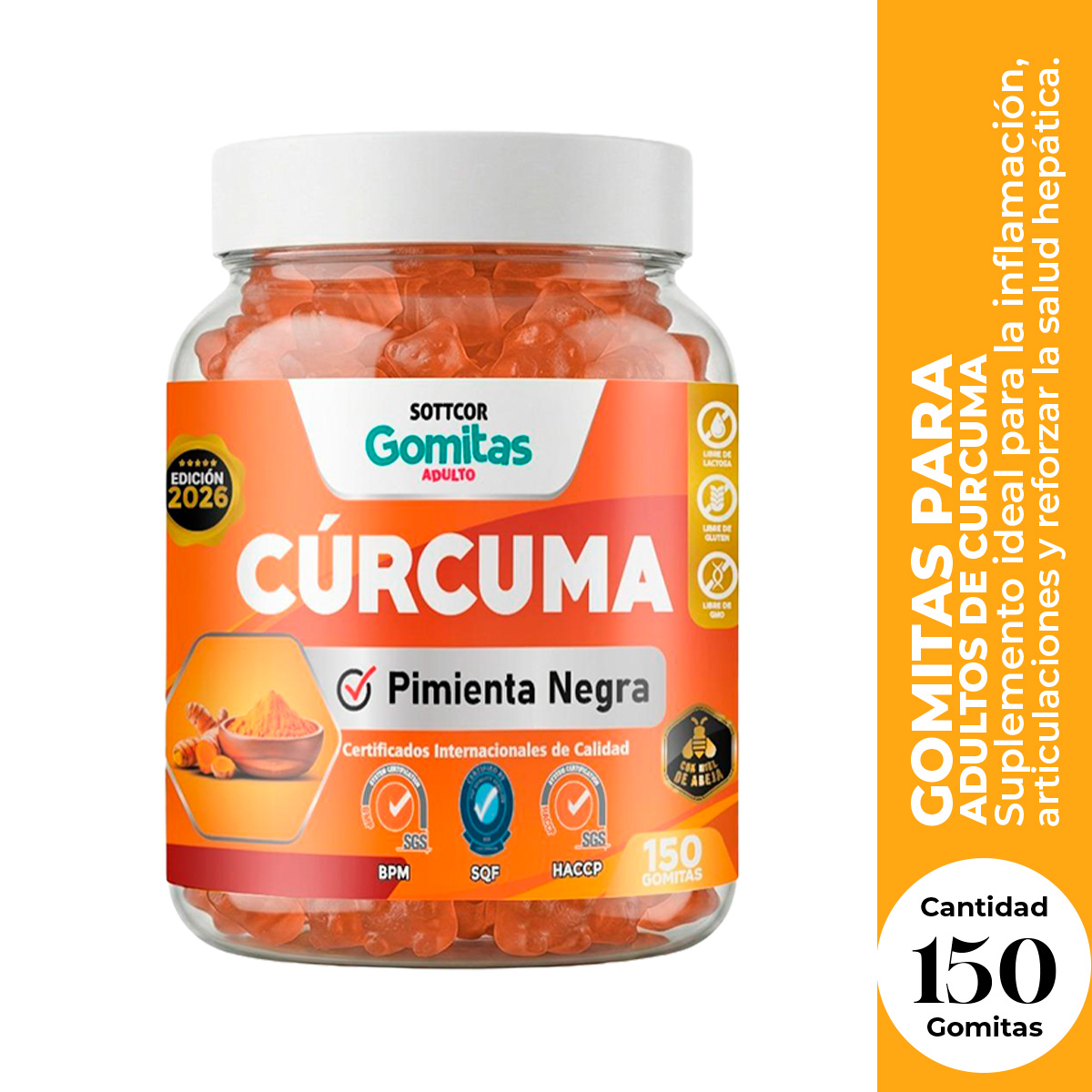 GOMITAS DE CURCUMA SOTTCOR 150 GOMITAS - 1