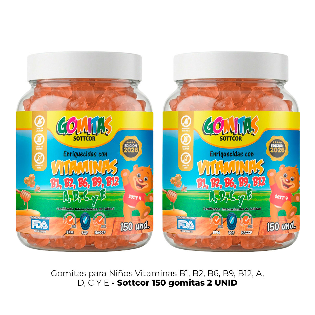 2 GOMITAS PARA NIÑOS VITAMINAS 150 GOMITAS SOTTCOR - 1
