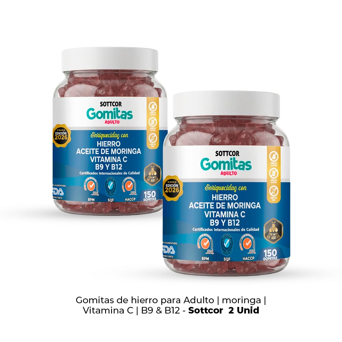 2 GOMITAS DE HIERRO SOTTCOR 150 GOMITAS - 1