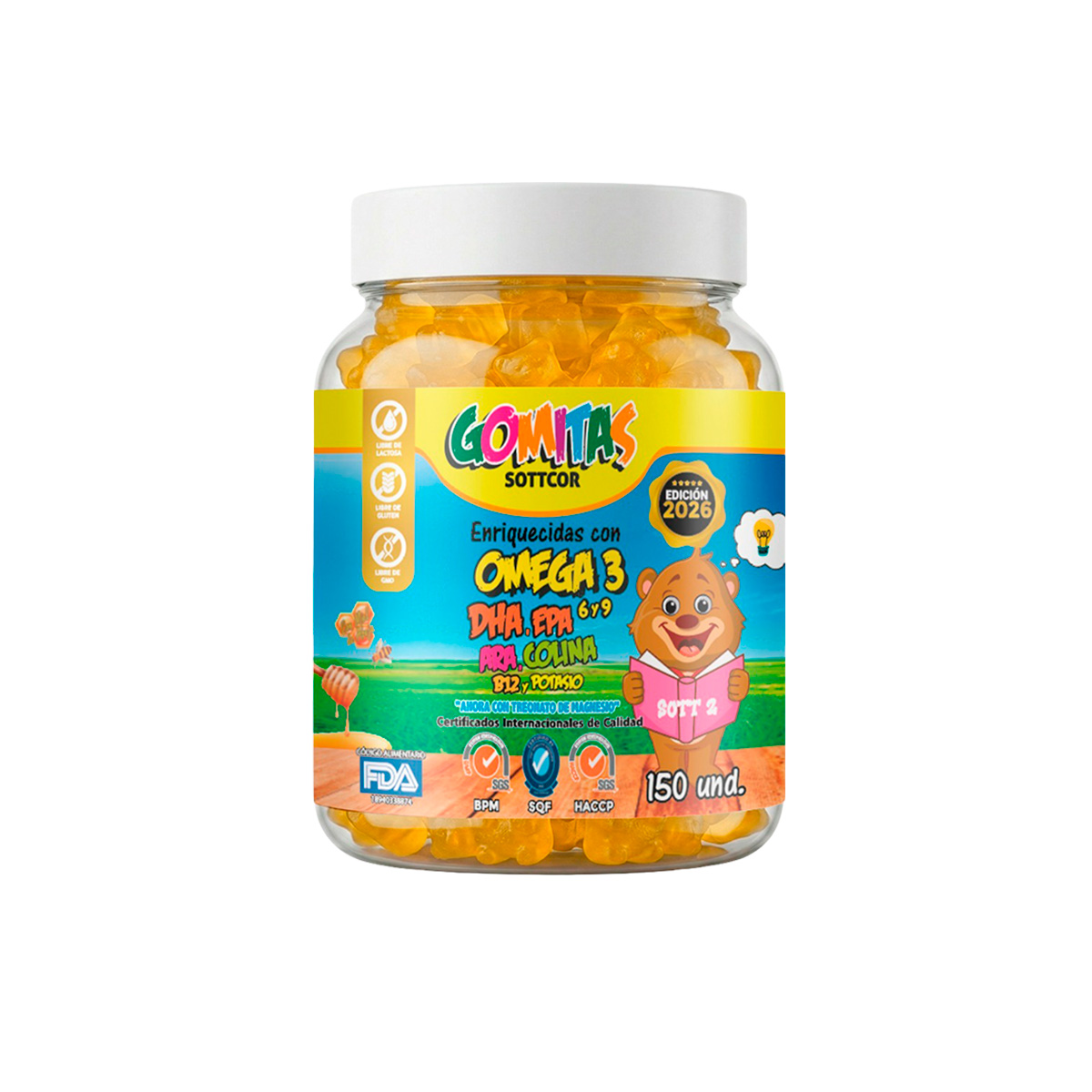 3 GOMITAS OMEGA 3, 6 Y 9 PARA NIÑOS 150 UND - SOTTCOR - 2