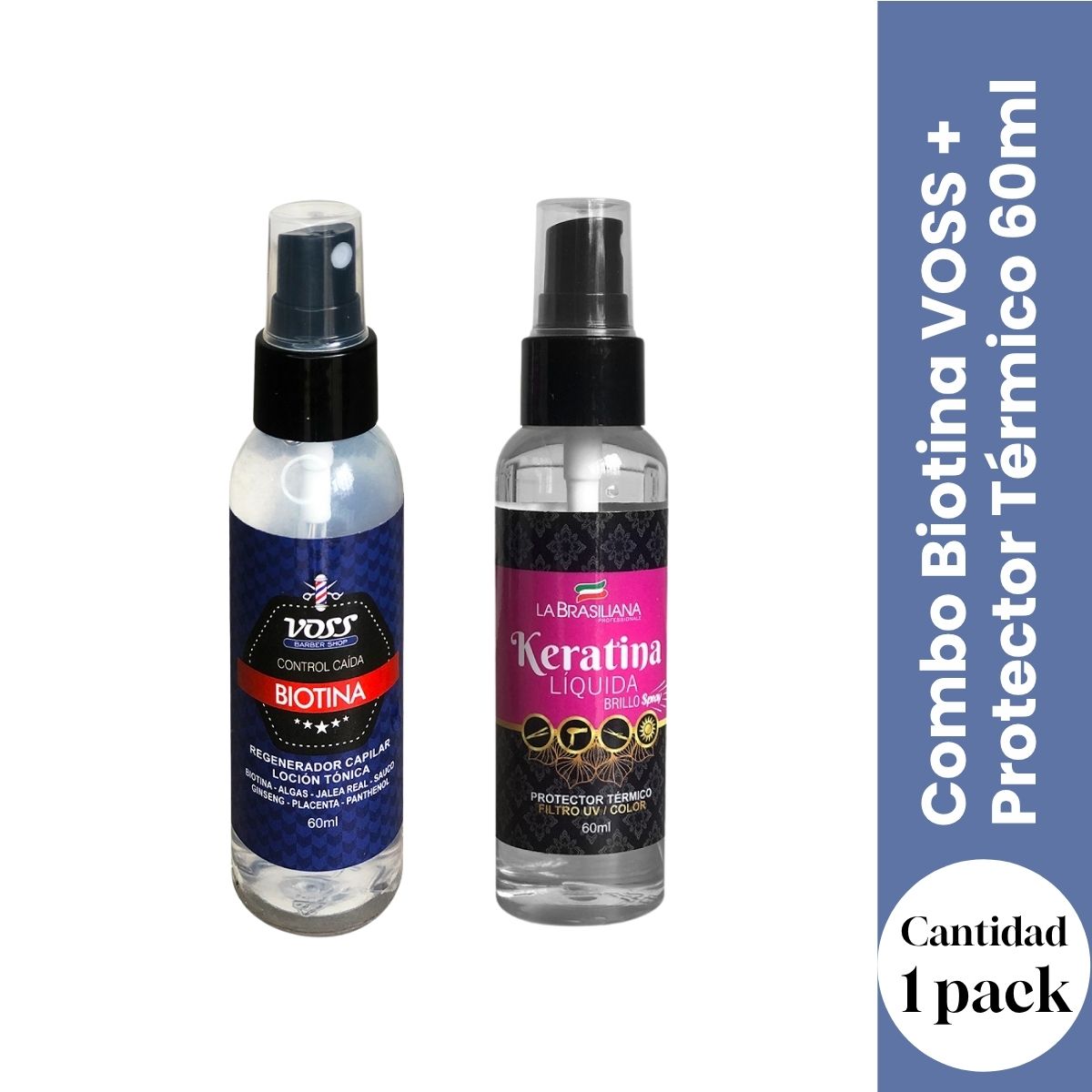 COMBO BIOTINA VOSS + PROTECTOR TÉRMICO 60ML – CRECIMIENTO CAPILAR CON PROTECCIÓN TOTAL - 1