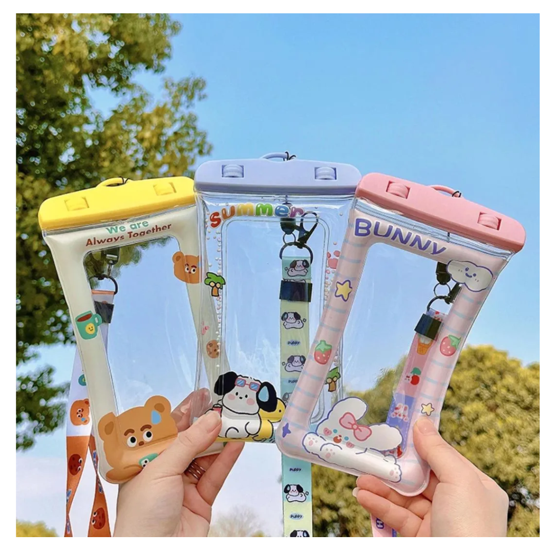 FUNDA PROTECTOR ACUÁTICA IMPERMEABLE PARA CELULARES KAWAII - 2
