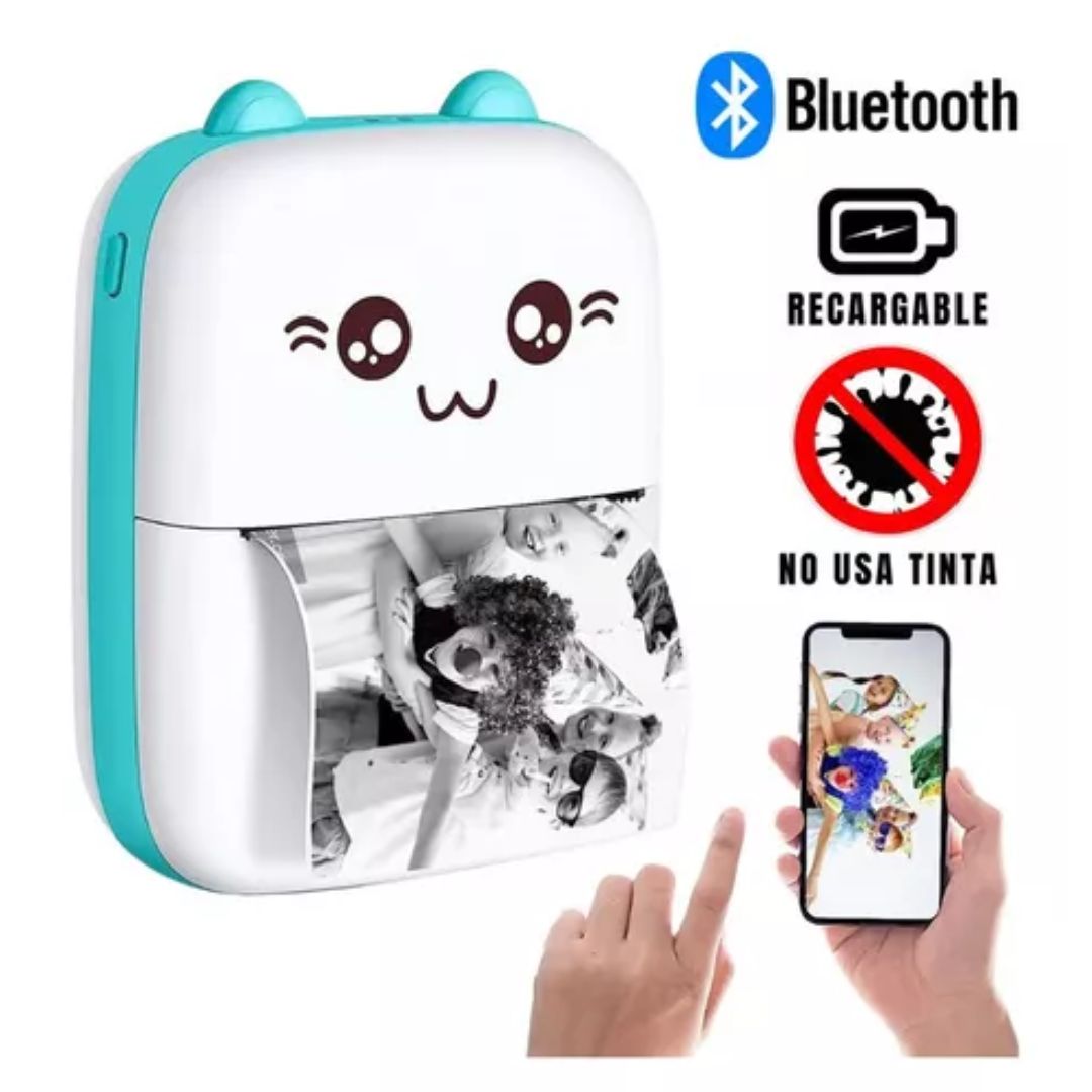 MINI IMPRESORA TÉRMICA PORTATIL RECARGABLE BLUETOOTH KAWAII - 3