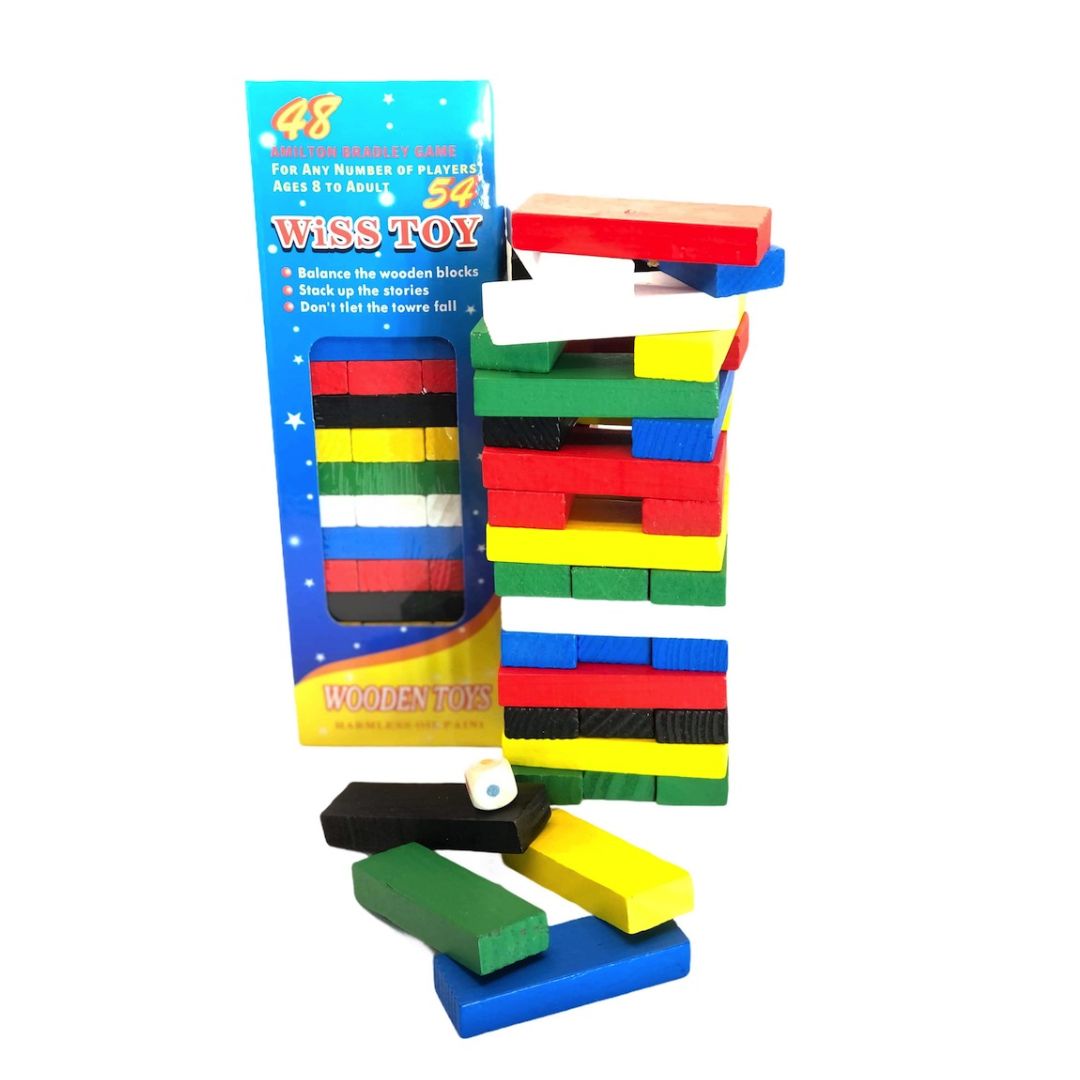 JENGA A COLORES 54 PIEZAS JUEGO EDUCATIVO YENGA JUEGO MESA - 1