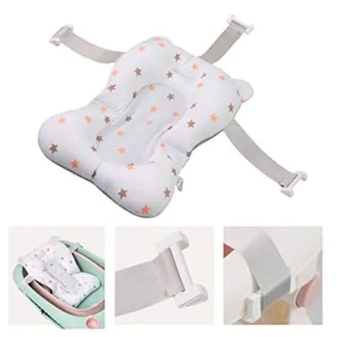 COJÍN DE BAÑO CON 3 CORREAS AJUSTABLES A CUALQUIER TINA PARA BEBE NIÑO - 3