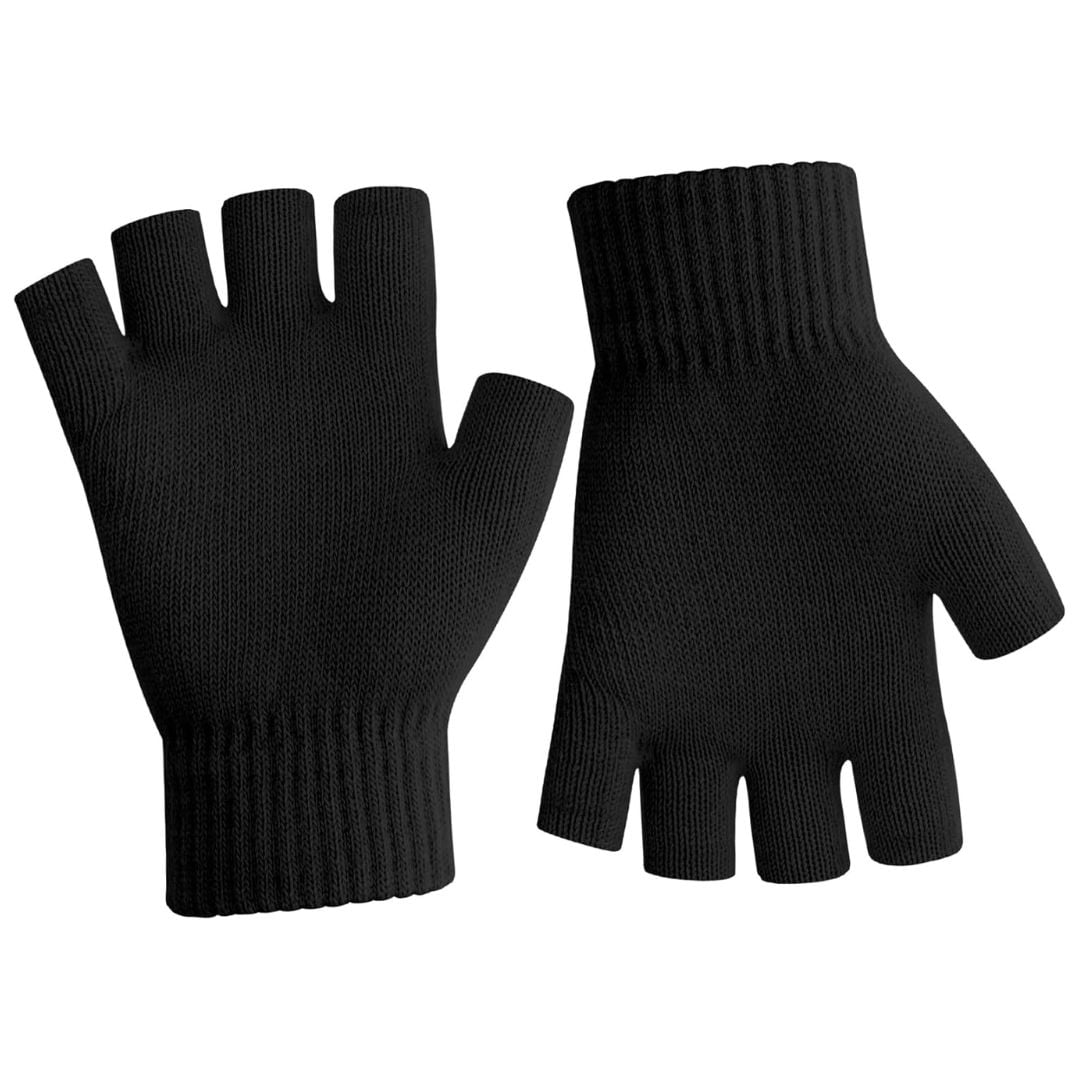 PACK 2 MITONES GUANTES SIN DEDO DE ADULTOS NEGROS - 2