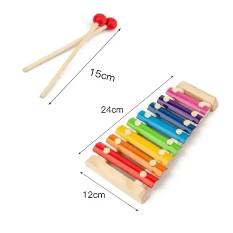 SET DE INSTRUMENTOS MUSICALES DE MADERA COLORIDOS PARA NIÑOS - 2