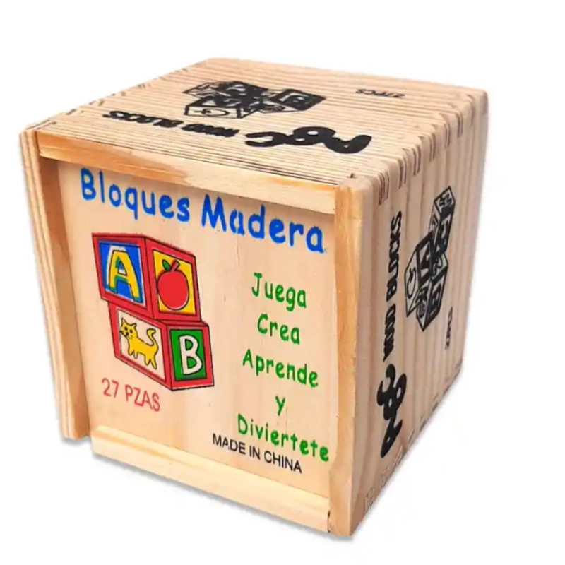 BLOQUES DE MADERA DIDACTICO  27 PIEZAS JUEGA, CREA Y APRENDE - 1