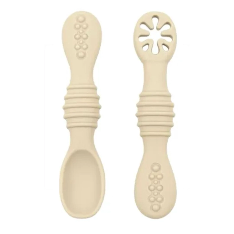 SET PRE CUCHARAS PARA BEBES PACK 2 CON ESTUCHE DE SILICONA NIÑO - 2
