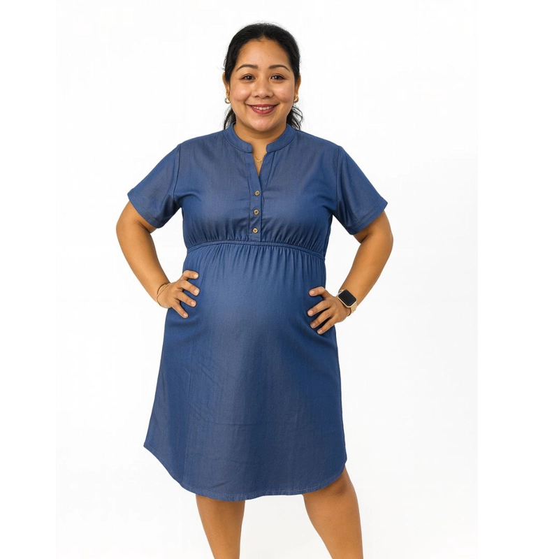 VESTIDO DE TELA TIPO JEANS - 1