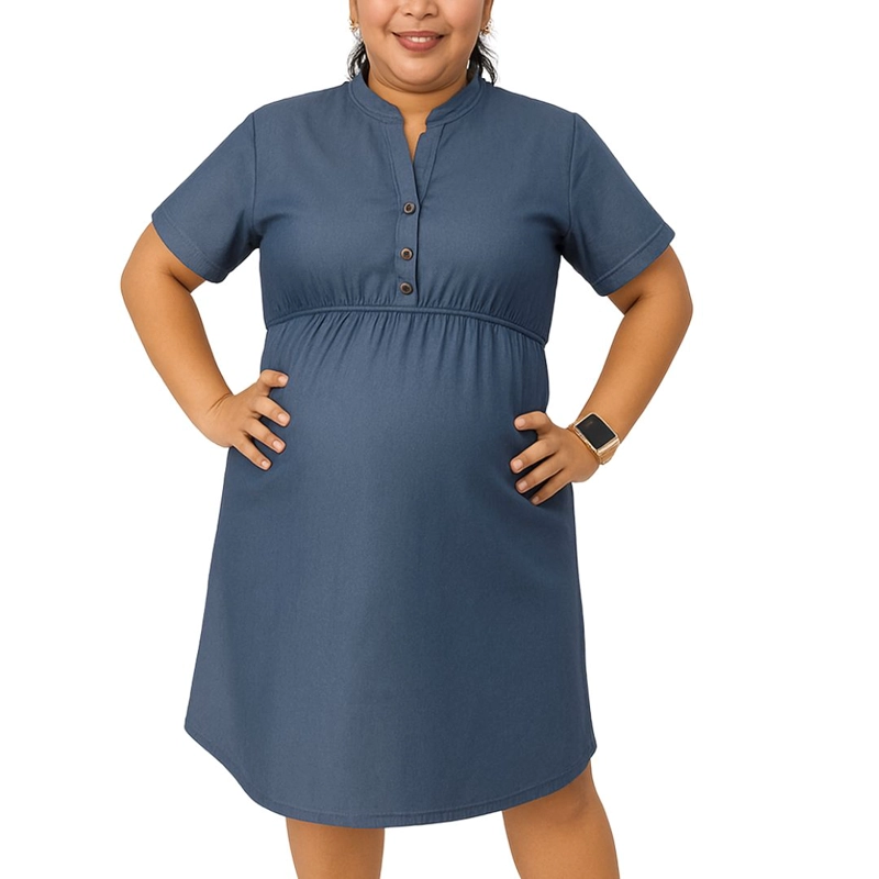 VESTIDO DE TELA TIPO JEANS - 3