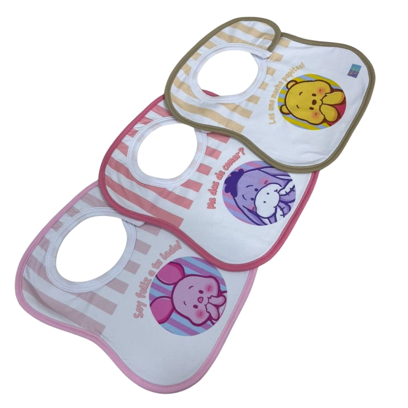 PACK 3 BABERO DE BEBES 100% ALGODÓN PARA NIÑO - 1