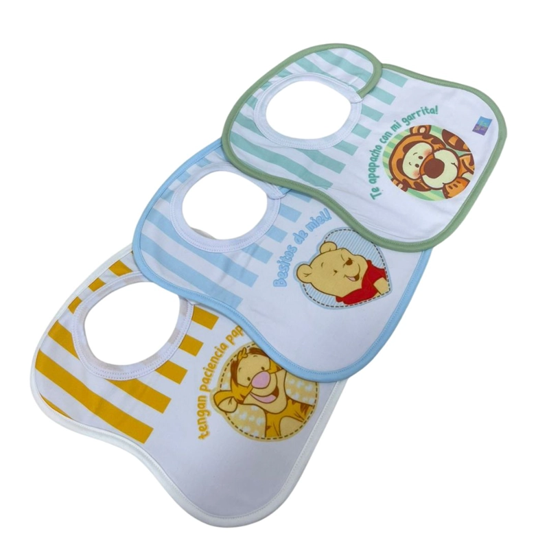 PACK 3 BABERO DE BEBES 100% ALGODÓN PARA NIÑO - 3