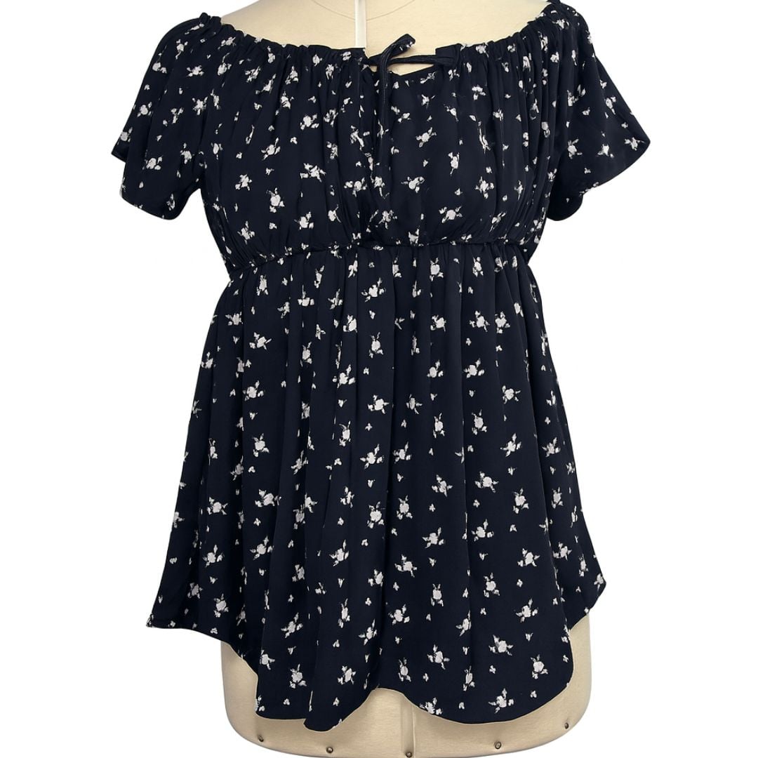 BLUSA COQUETA MANGA CORTA HOMBROS CAÍDO LACTANCIA MATERNIDAD - 3