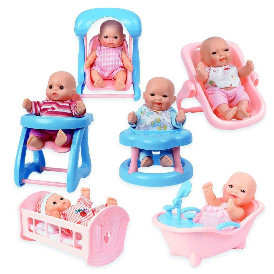 MINI COLECCIÓN DE MUÑECAS PARA BEBÉS NEWBORN DOLLS CON SUS ACCESORIOS - 1