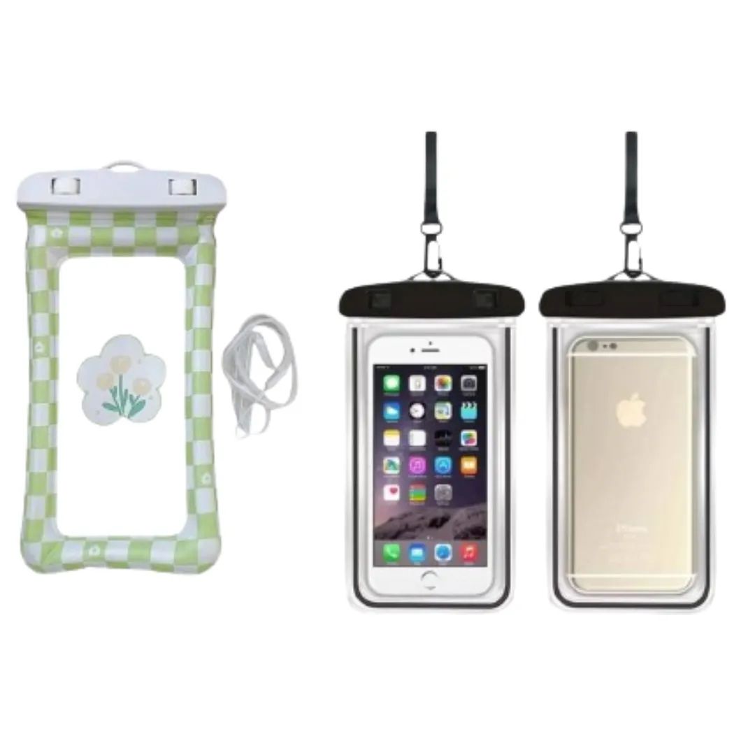 PACK 2 FUNDA PROTECTOR ACUÁTICA IMPERMEABLE PARA CELULARES KAWAII - 2