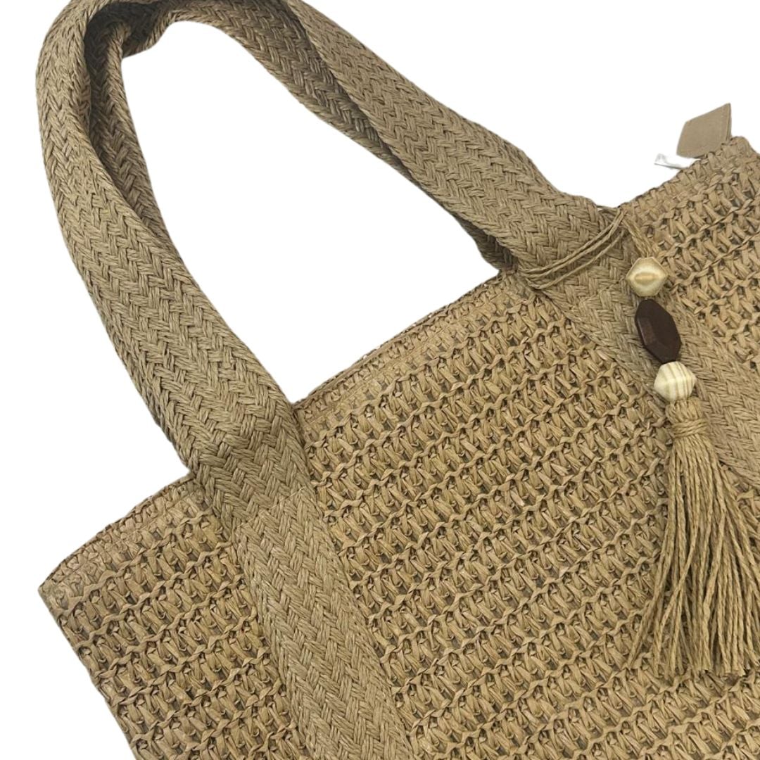 BOLSO CARTERA DE VERANO EN TELA DE PAJA TEJIDA - 1