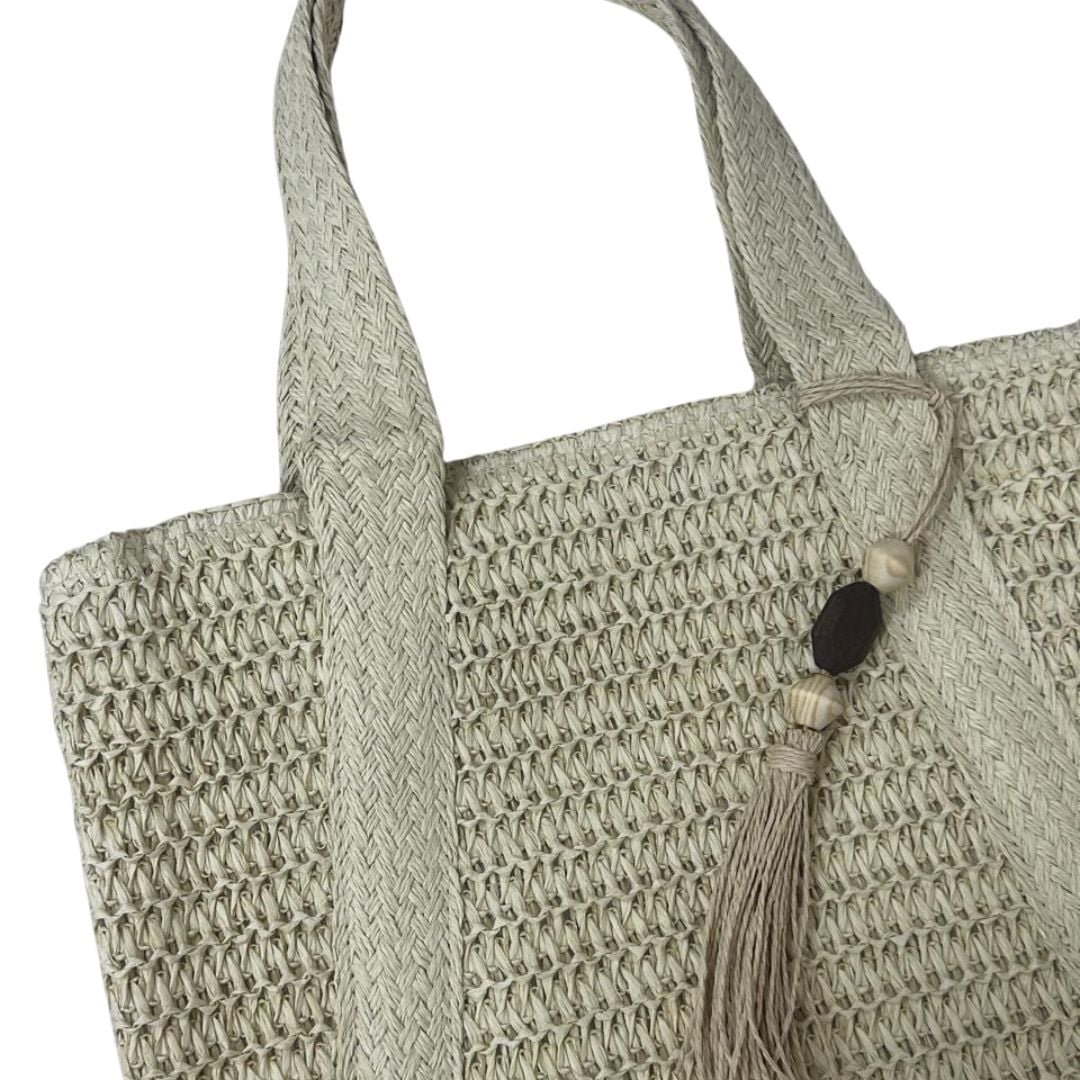 BOLSO CARTERA DE VERANO EN TELA DE PAJA TEJIDA - 2