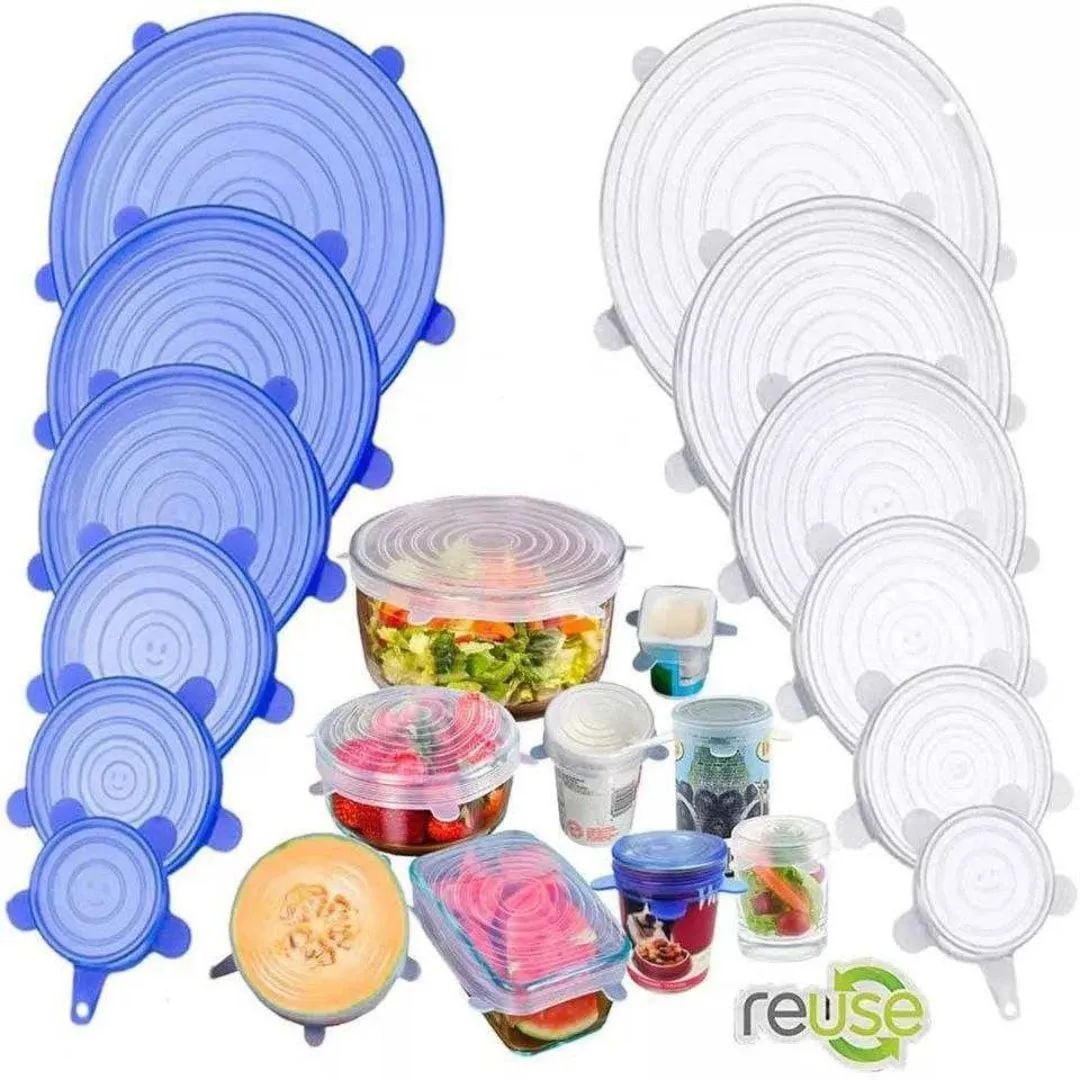 SET 2 TAPAS DE SILICONA PARA LOS ALIMENTOS CADA SET 6 PIEZAS - 1