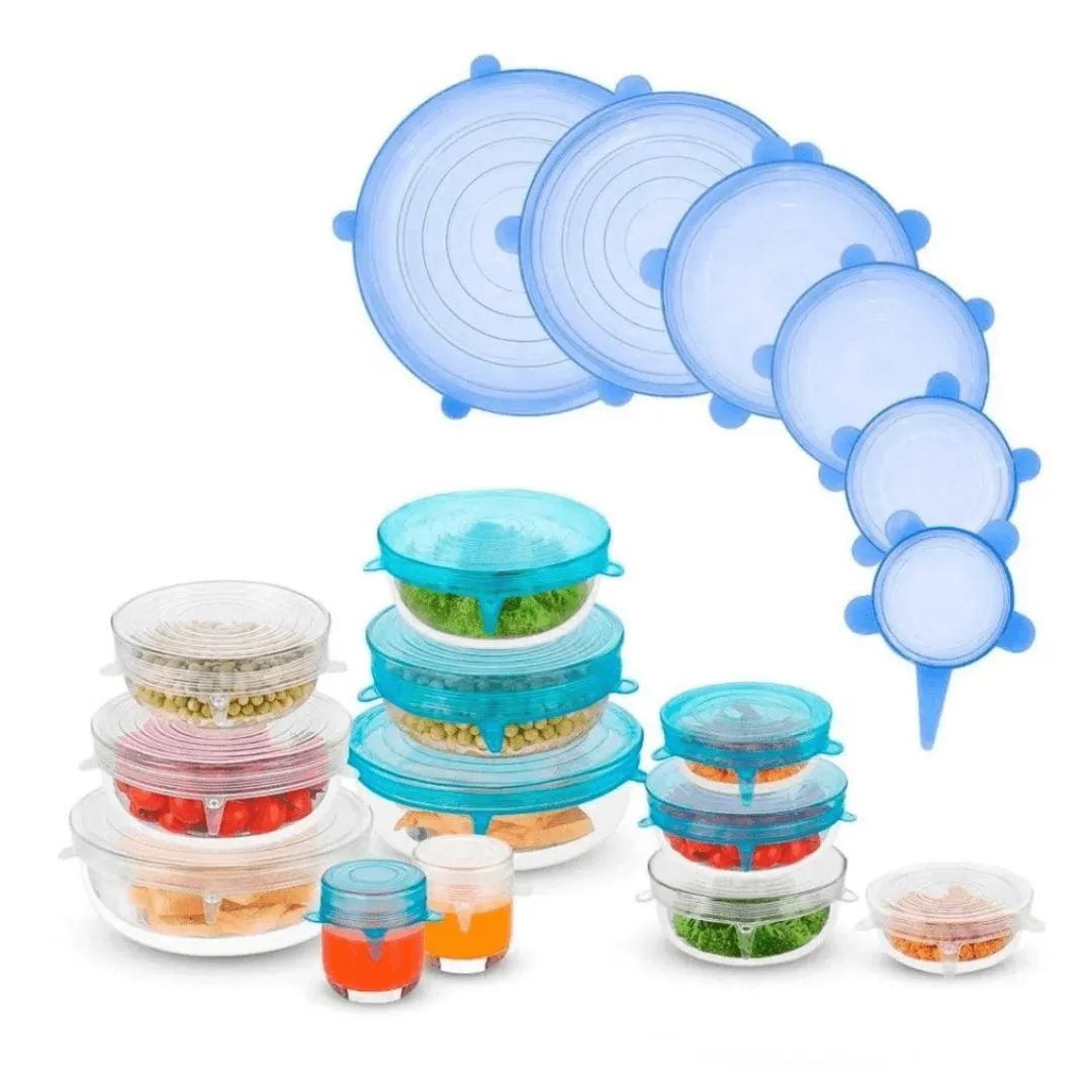 SET 2 TAPAS DE SILICONA PARA LOS ALIMENTOS CADA SET 6 PIEZAS - 2