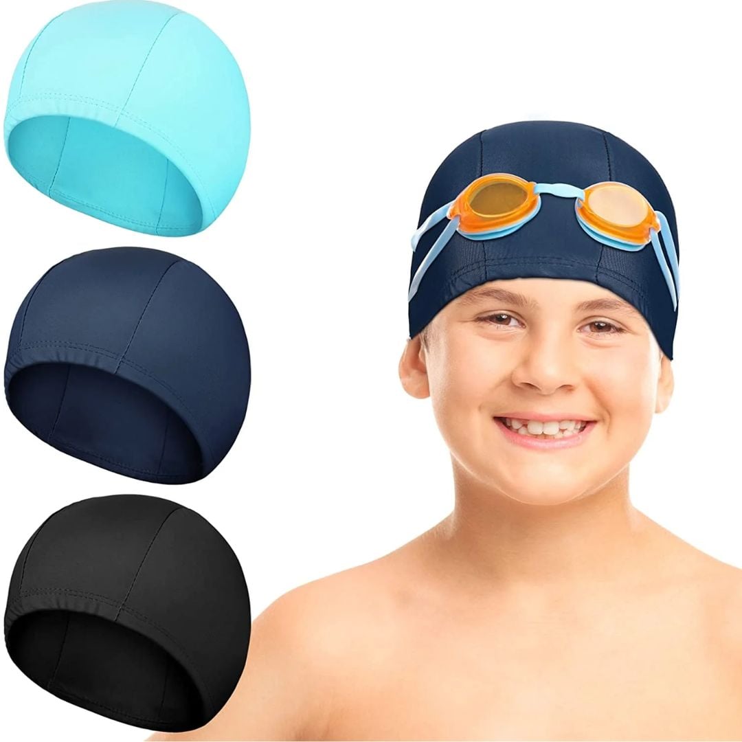 PACK 2 GORRO DE NATACION DE TELA / ELASTICO PARA NIÑA - 1