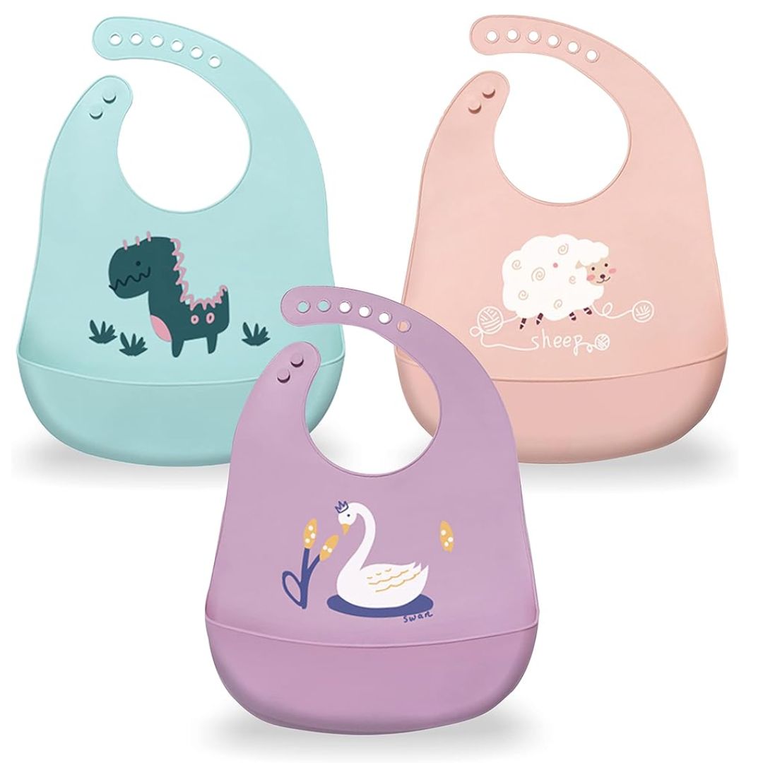 BABERO PARA BEBÉ 100% SILICONA NIÑA Y ANTIDERRAMES - 2