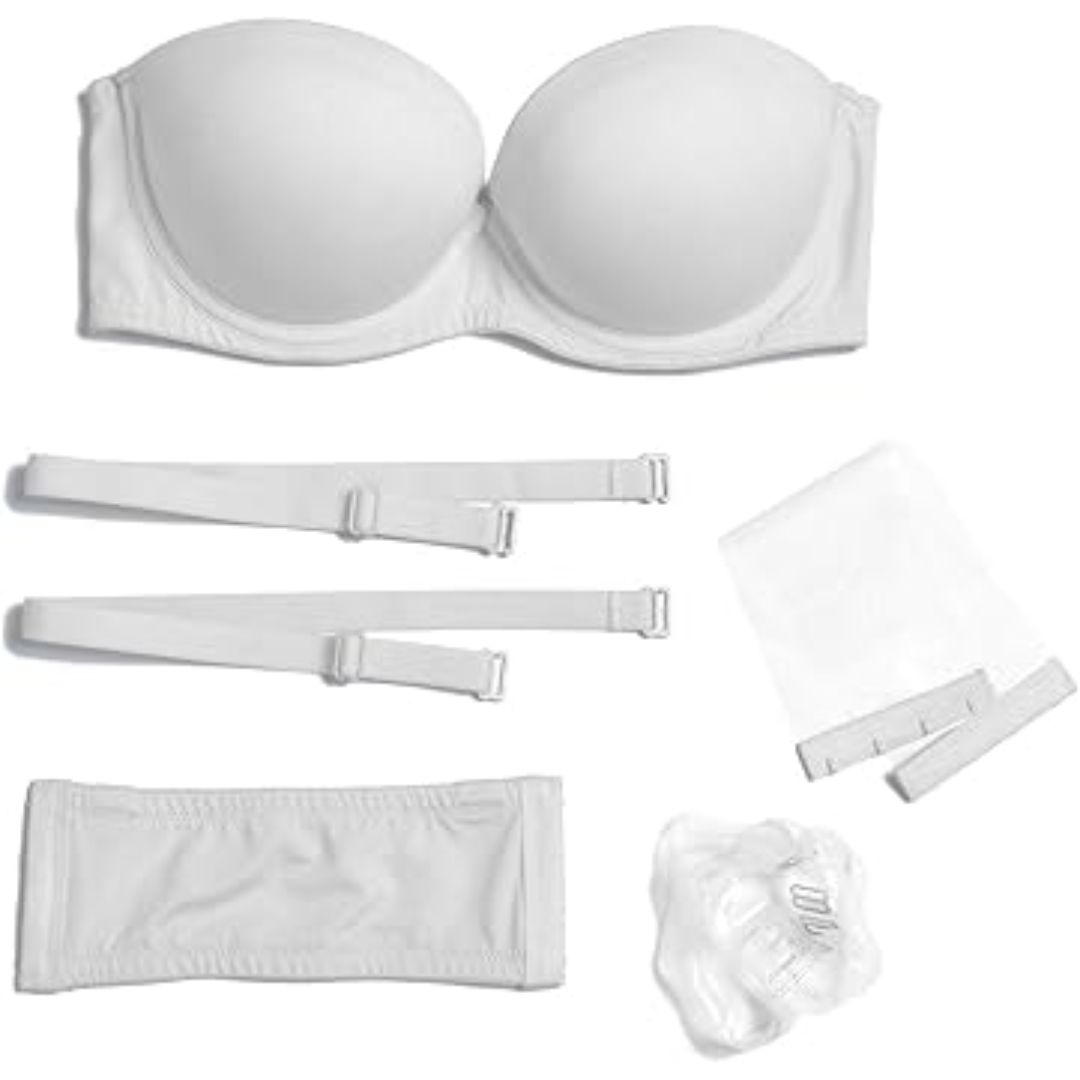 BRASIER PUSH-UP MULTIFUNCIONAL 3 SUJETADORES PARA MUJER, TIRANTES TRANSPARENTES, COPAS CONVERTIBLES SUJERADOR SIN ESPALDA - 3