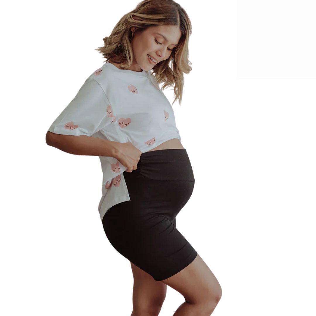 BIKER SHORT  DE ALGODÓN DE MATERNIDAD / EMBARAZADA – COMODIDAD Y FRESCURA PARA EL VERANO - 1