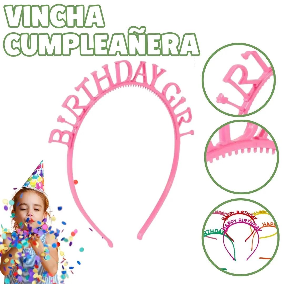 PACK 2 VINCHA EL BAUL DE OTTO STORE FELIZ CUMPLEAÑOS KAWAII - 1