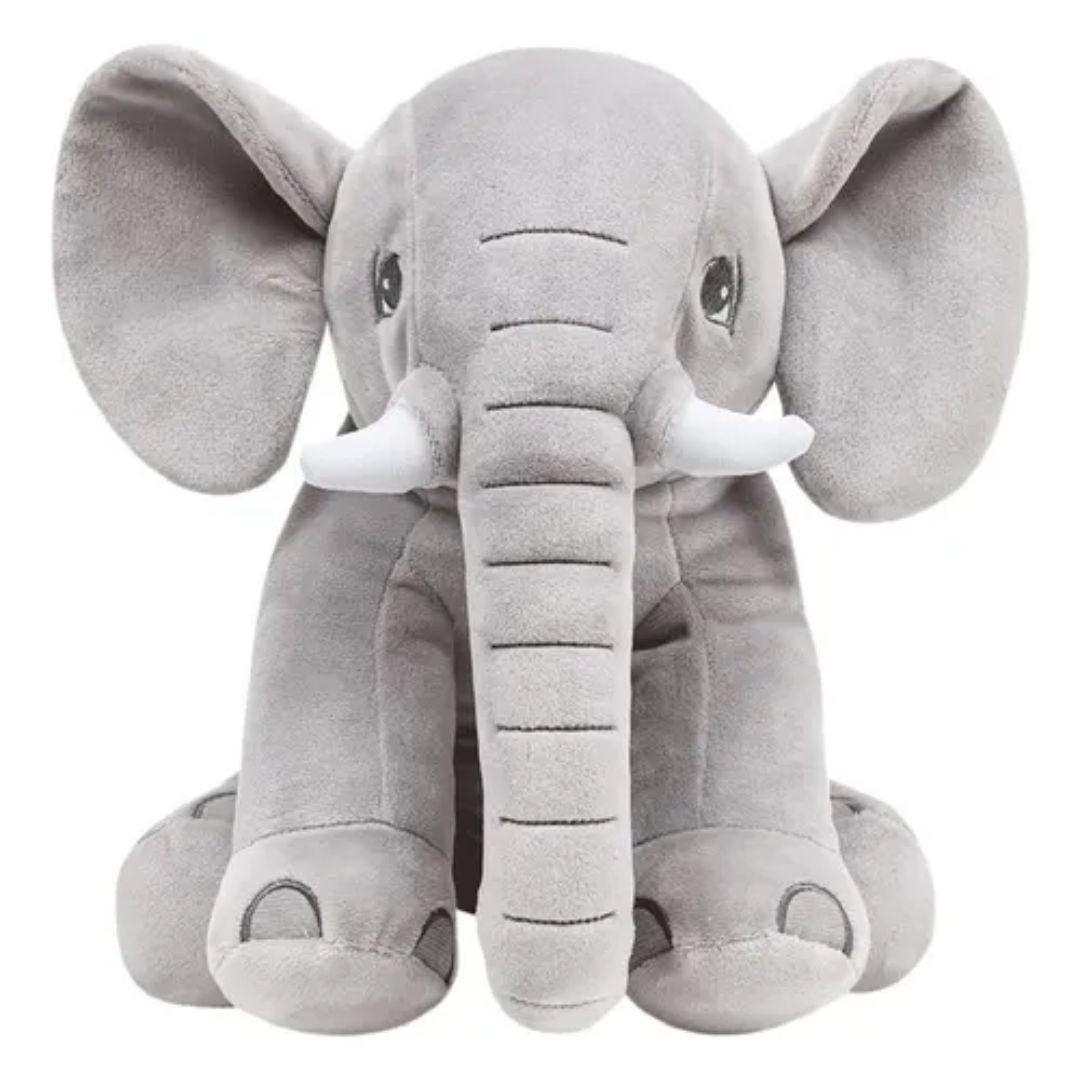 ELEFANTE DE APEGO PELUCHE PARA BEBÉS Y NIÑOS COLOR GRIS 40CM - 1