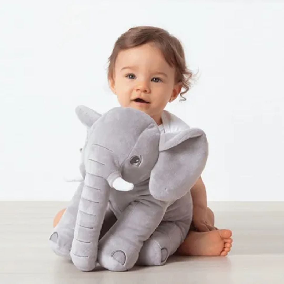 ELEFANTE DE APEGO PELUCHE PARA BEBÉS Y NIÑOS COLOR GRIS 40CM - 2