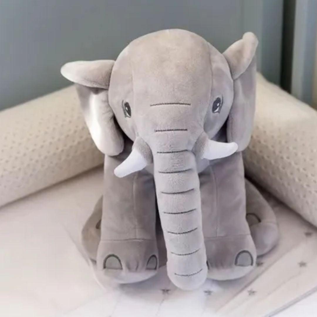 ELEFANTE DE APEGO PELUCHE PARA BEBÉS Y NIÑOS COLOR GRIS 40CM - 3