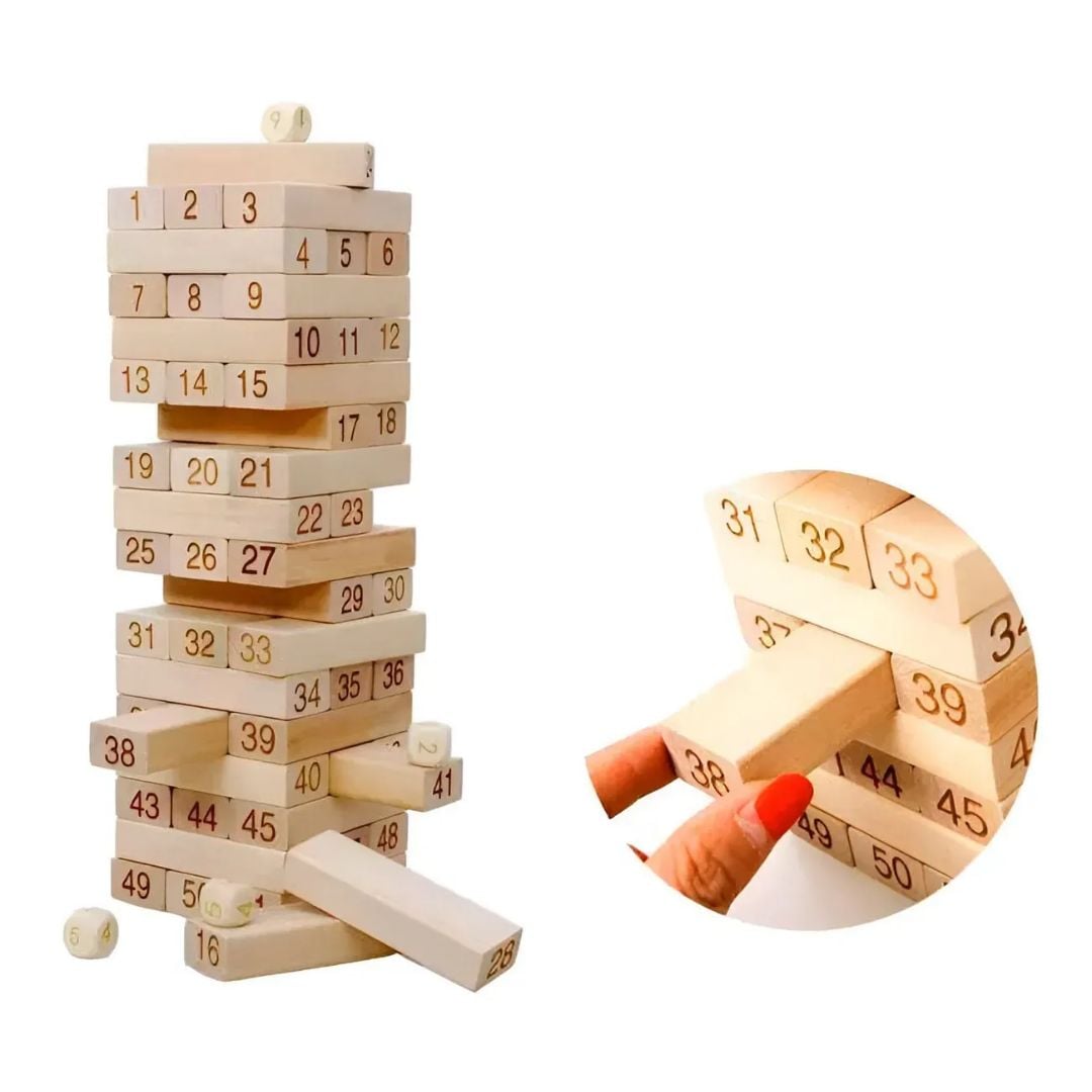 JENGA TORRE CON DADO MADERA DIDÁCTICO 54 PIEZAS - 2