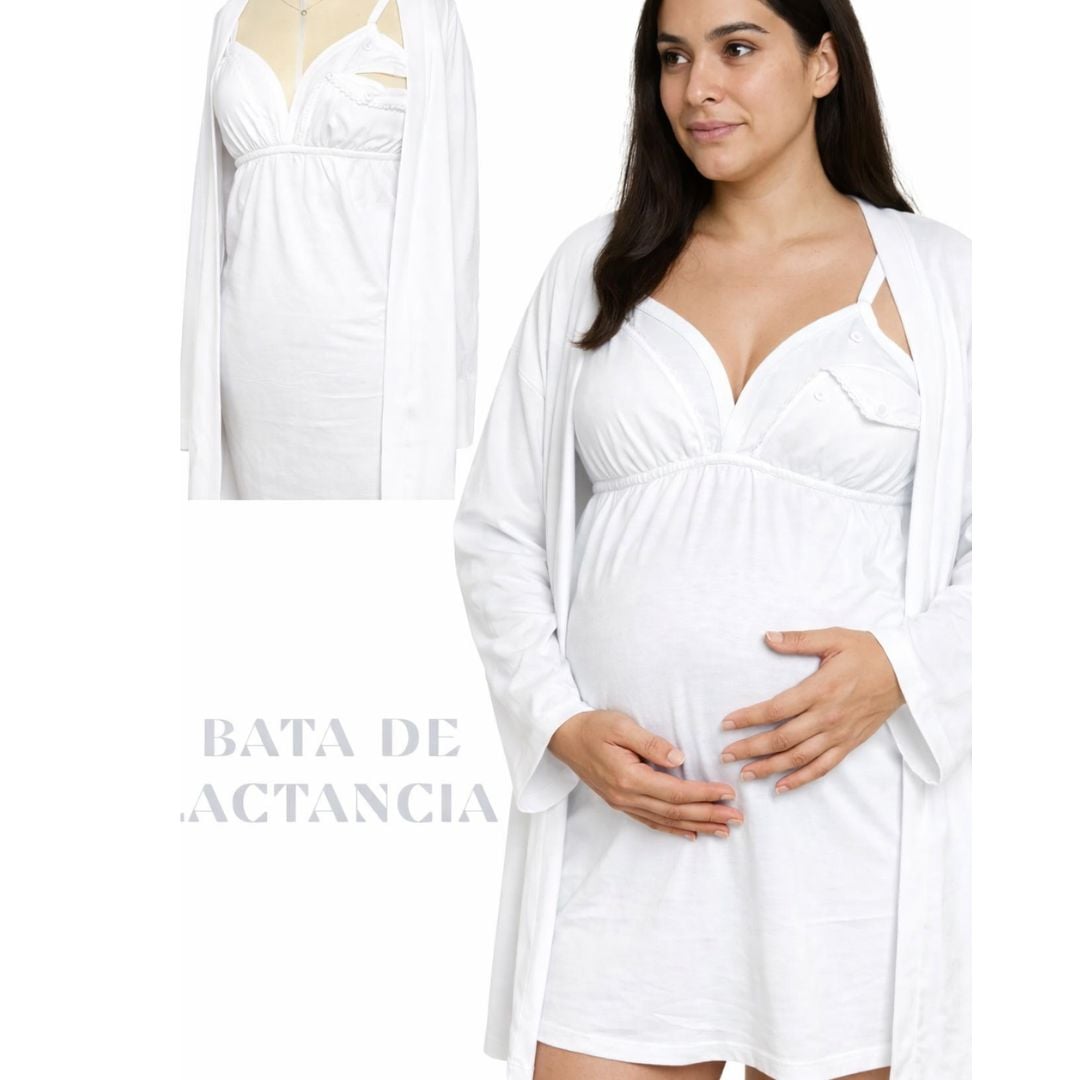 PIJAMA / BATA MATERNIDAD DE EMBARAZO Y LACTANCIA - 1