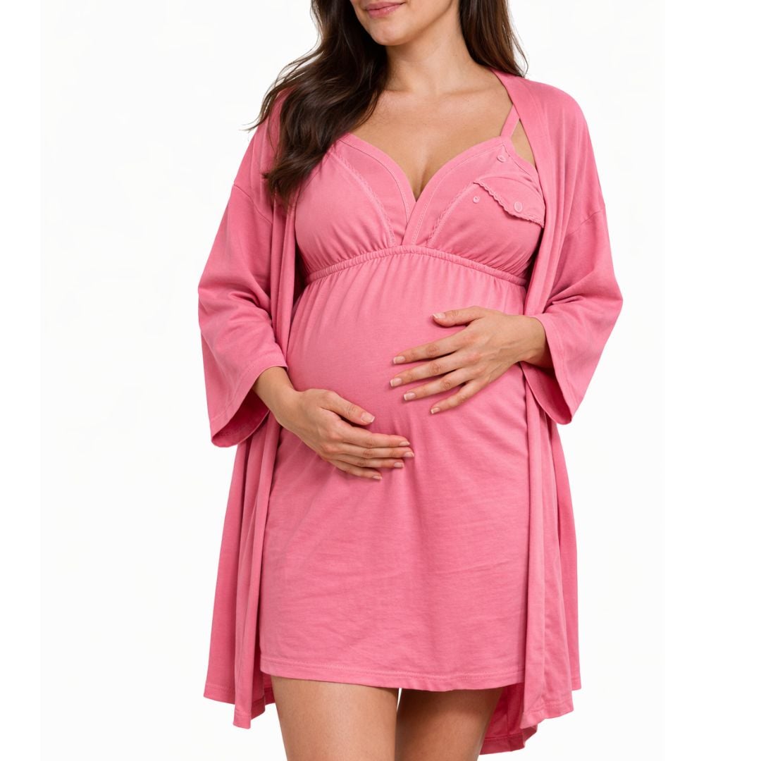 PIJAMA / BATA MATERNIDAD DE EMBARAZO Y LACTANCIA - 1