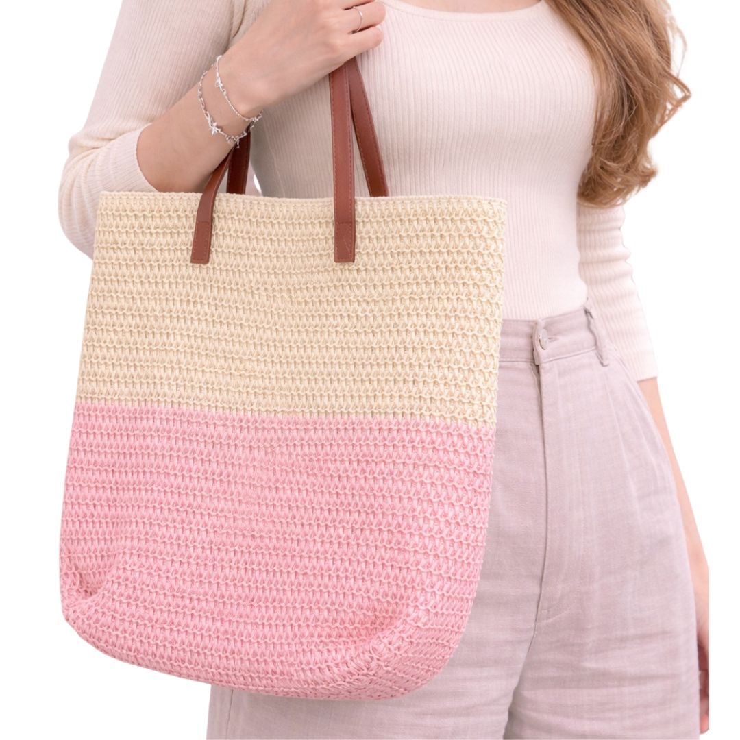 BOLSO CARTERA SHOPPER DE PAJA PLAYERAS - 1