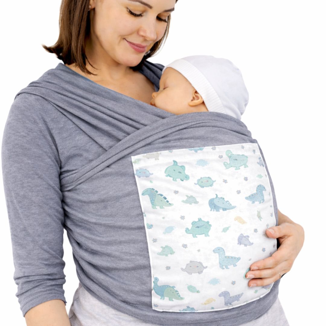PORTA BEBE FULAR DOS PIEZAS 100% ALGODÓN GRIS - 2