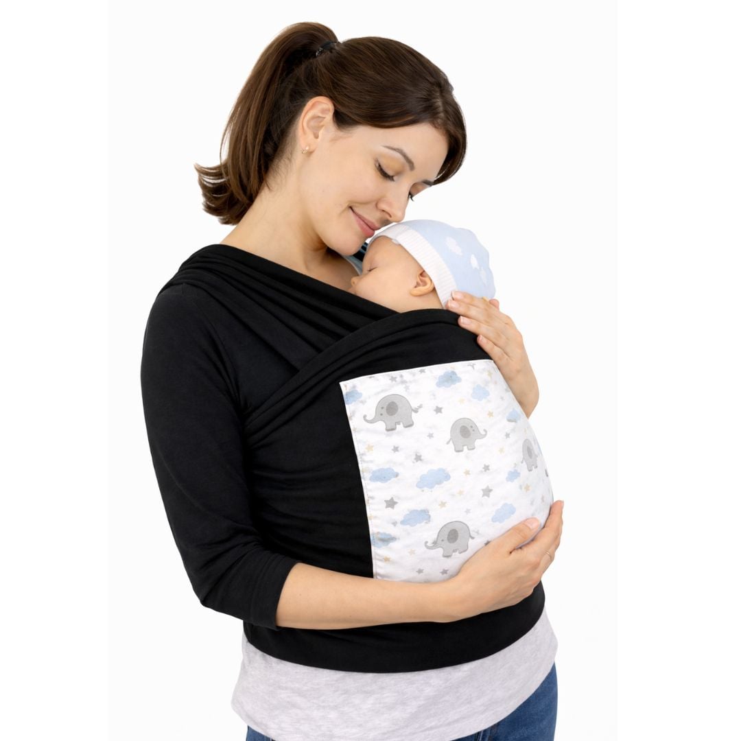 PORTA BEBE FULAR 1 PIEZA 100% ALGODON NEGRO - 1