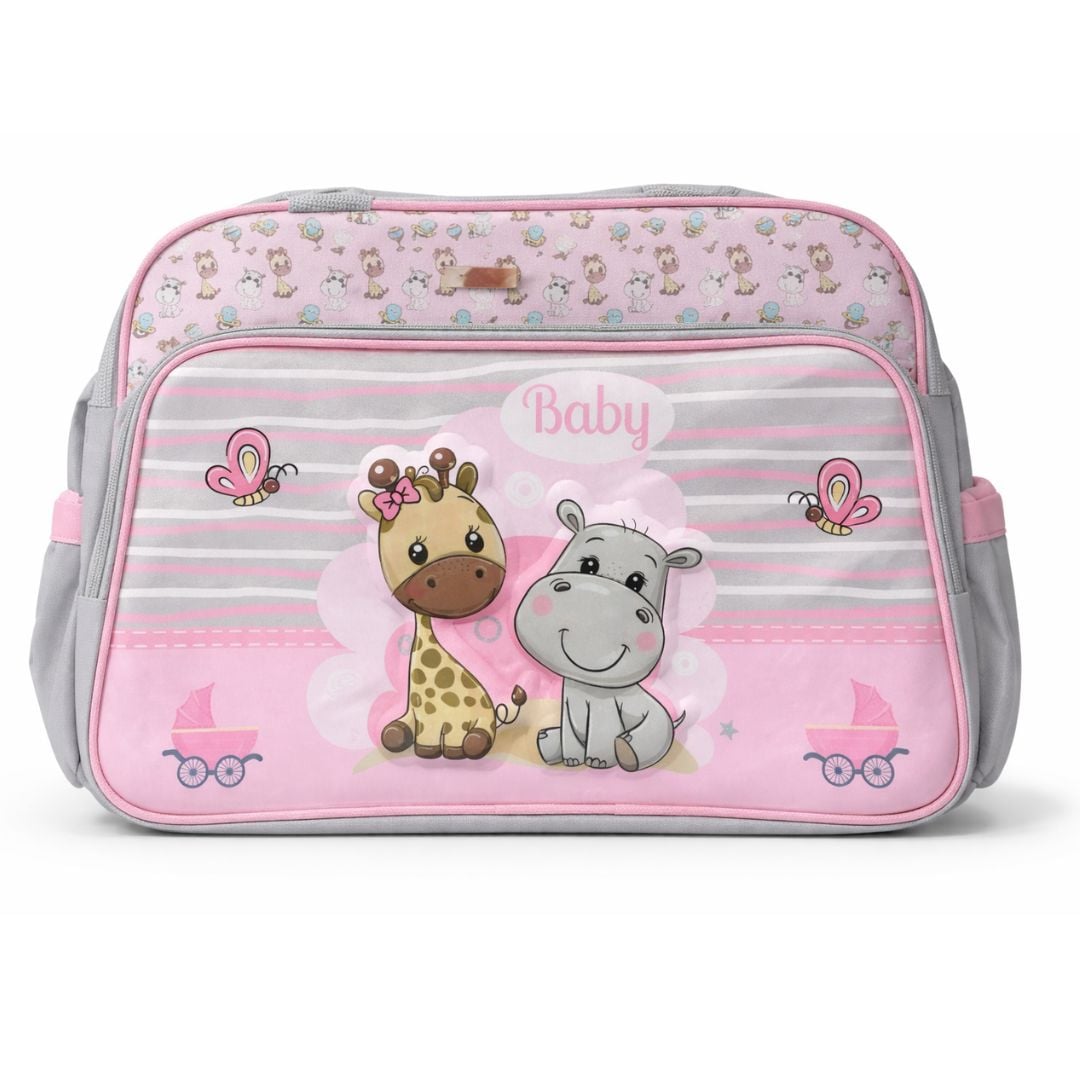 BOLSO CARTERA PAÑALERA PARA BEBE ROSADO - 1