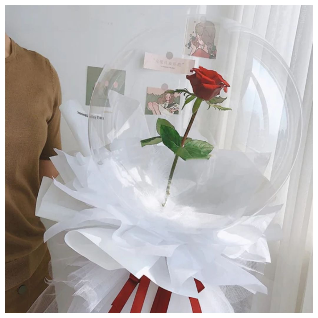 PACK 2 GLOBO BURBUJA CON LUCES LED CON ROSA - 3
