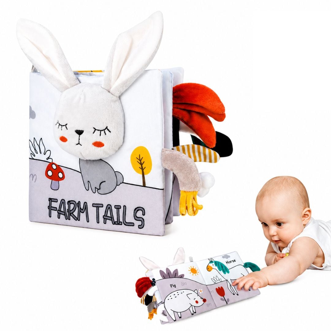 LIBRO SENSORIAL DE TELA 3D PARA BEBÉS CON TEXTURAS Y SONIDO - 1