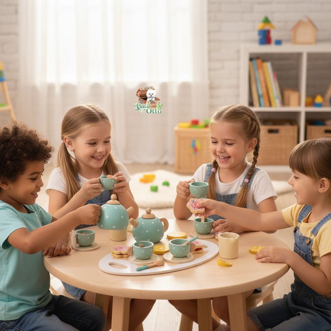 JUEGO DE TÉ MONTESSORI DE 14 PIEZAS DE MADERA PARA NIÑAS - 2