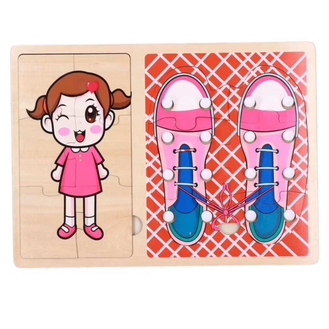 ZAPATOS DIDÁCTICO APRENDE AMARRAR O PASADOR CON ROMPECABEZA (NIÑA) - 2