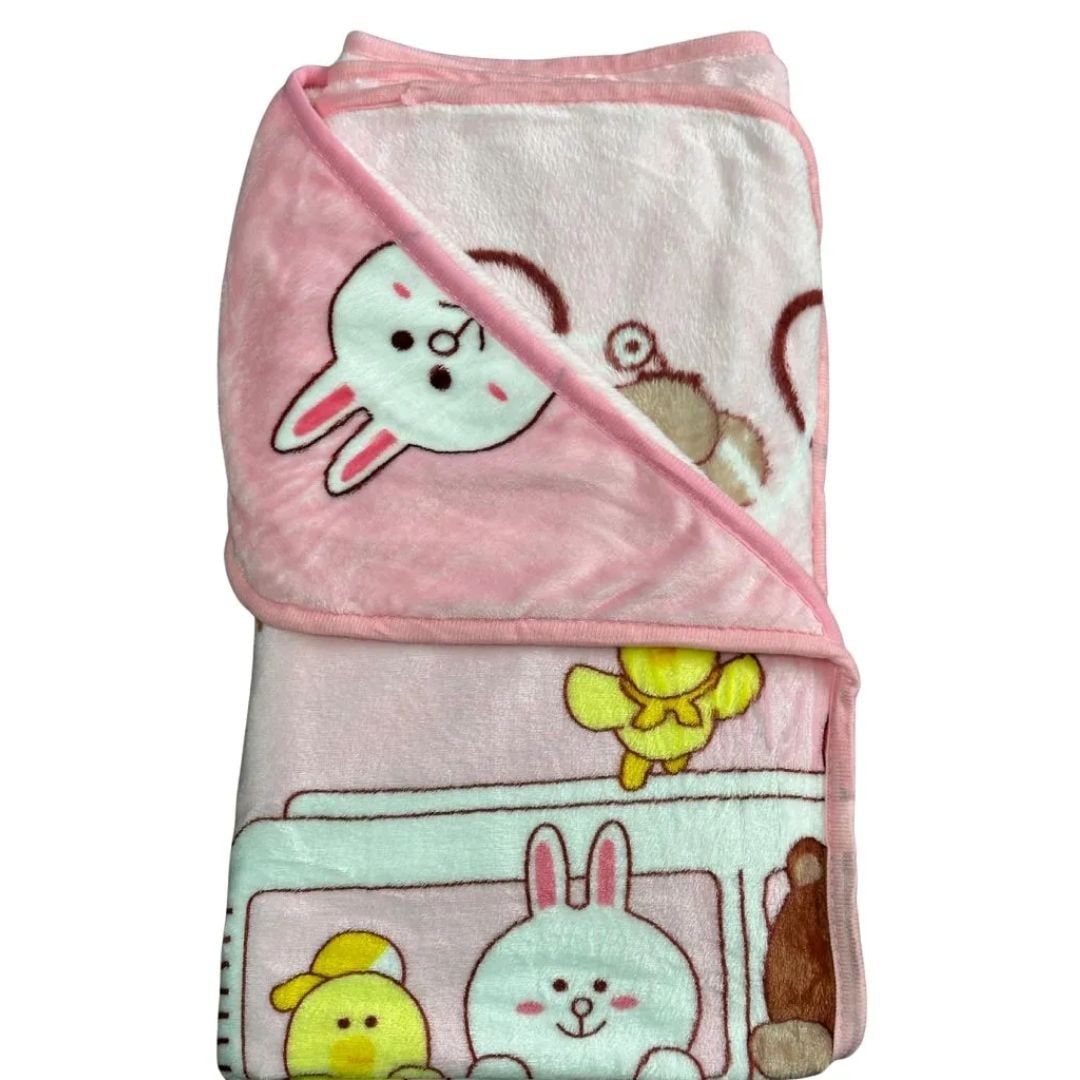 COLCHA MANTA PARA BEBÉ FELPA PLUSH 1,40 X 1METRO (NIÑA) - 3