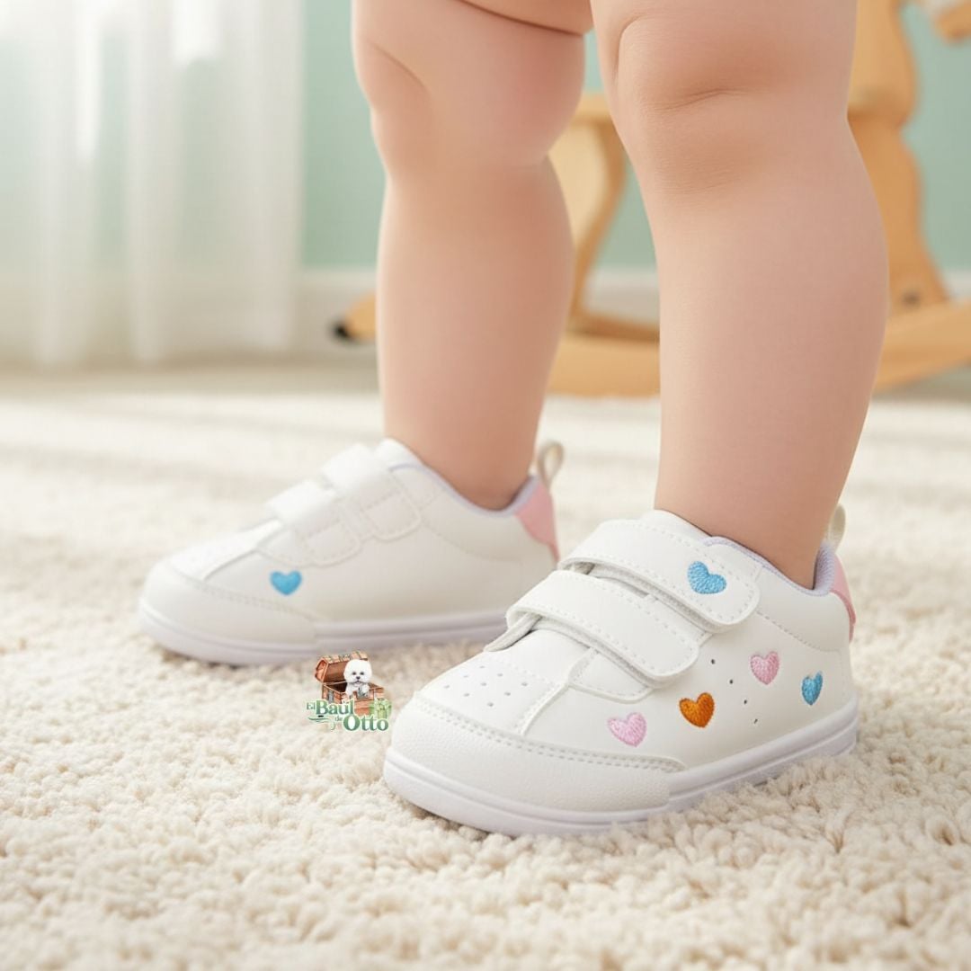 ZAPATILLA PARA BEBE NIÑA 10 A 15 MESES CON CORAZONCITOS - 2