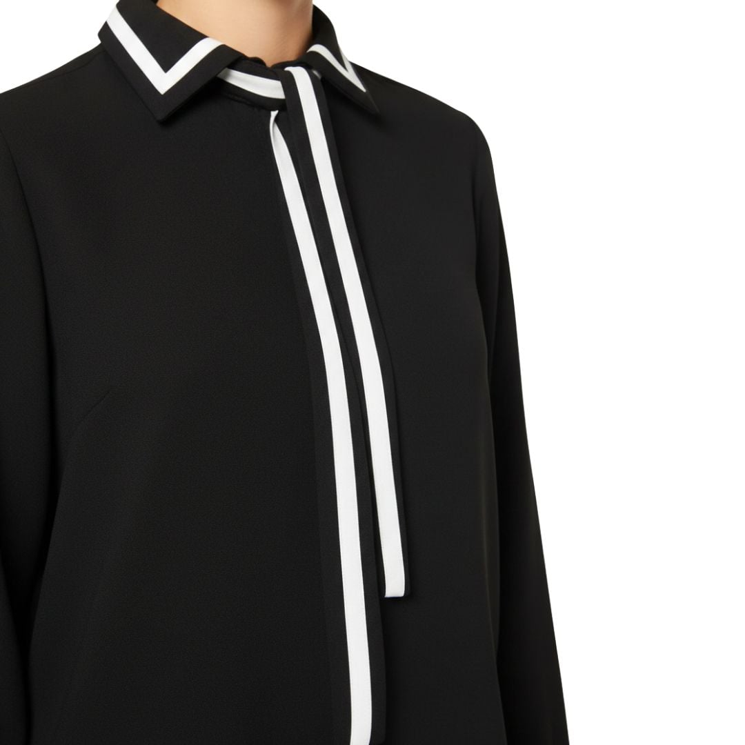 BLUSA ELEGANTE PARA MUJER COLOR NEGRO DE DISEÑO MODERNO - 2