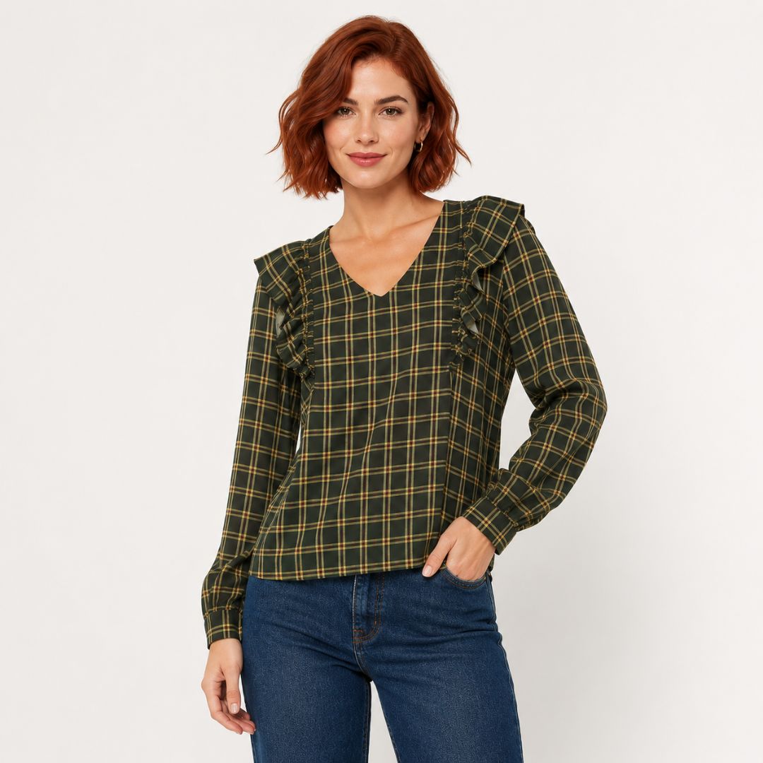 BLUSA ELEGANTE PARA MUJER CON ESTAMPADO MODERNO - 1